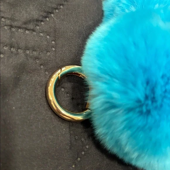 Turquoise Fluffy Bunny keychain great Easter gift - Picture 3 of 3